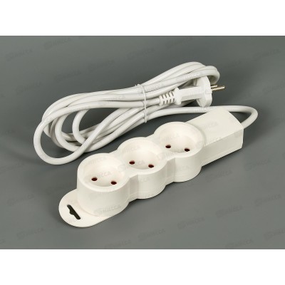 Удлин. СПУТНИК Mi303BE  3м  3роз., ПВС 2*0.75мм 10А IP20 *35