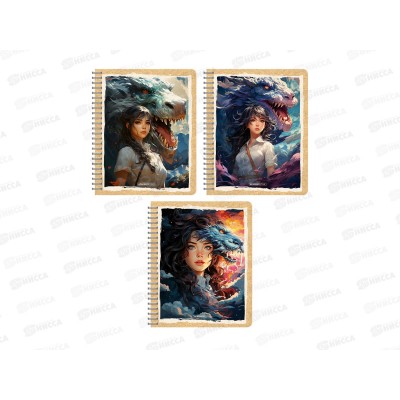 Тетрадь 96л кл. АКАД Девушка и дракон, EAC-14615/3*10/30