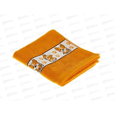 Полотенце махровое 30*50 Корги оранжевый