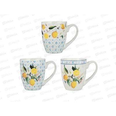 Кружка 400мл Лимоны, фарфор, 3 диз., MILLIMI, 806-358 г Кружка 400мл Лимоны, фарфор, 3 диз., MILLIMI, 806-358 г