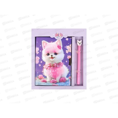 Блокнот Darvish 50л. "Собачка с бантом" с замком,с ручкой, DV-15942-3 Блокнот Darvish 50л. "Собачка с бантом" с замком,с ручкой, DV-15942-3