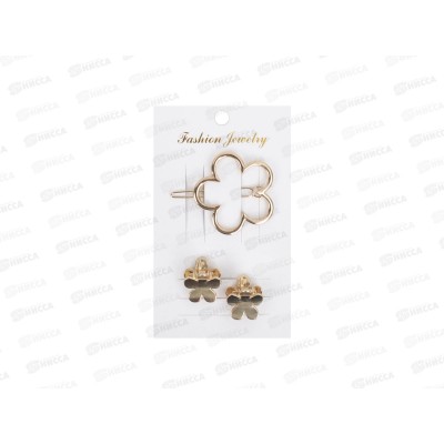 Заколка для в волос 3шт. (зажим цветок+крабики) DV-B-186