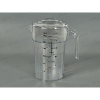 Кувшин с мерной шкалой 1500мл прозрачный с крышкой КТ-КПК-222