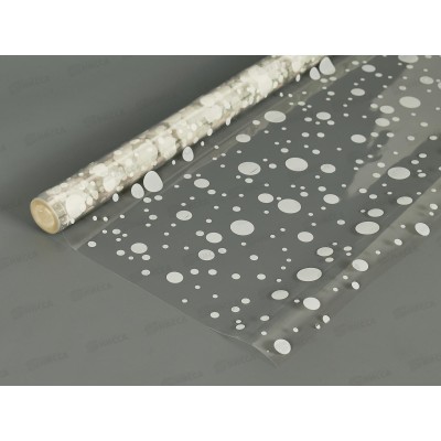 Пленка рулон прозрачн с рис &quotКонфетти&quot Белый 0,7*7,5м 998997