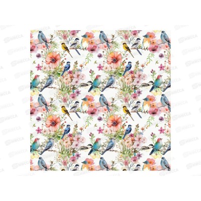 Бумага упаковочная MI Птички (10л,70*100см) УБ-6810