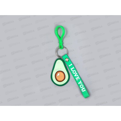 Брелок резина &quotАвокадо с карабином&quot 5,5*0,3*4см 6988886