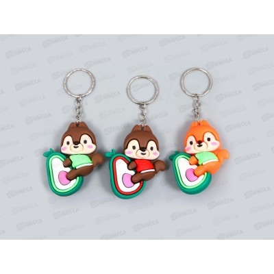 Брелок резина &quotБелочка на авокадо&quot микс 1,6*4,3*5,2см 7865476