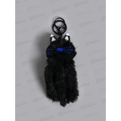 Пушистик на кольце Чёрный кот 18*5*5см 10904372