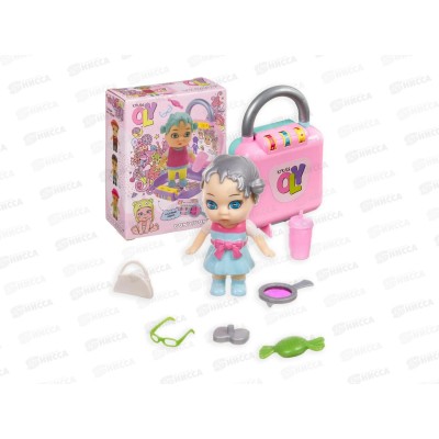 Кукла OLY Bondibon в чемодане 8см девочка-F, 3381-1  ВВ3863