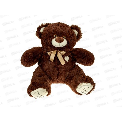 Медведь Феликс 38см, цвет-темно-коричневый, с лентой  Мила