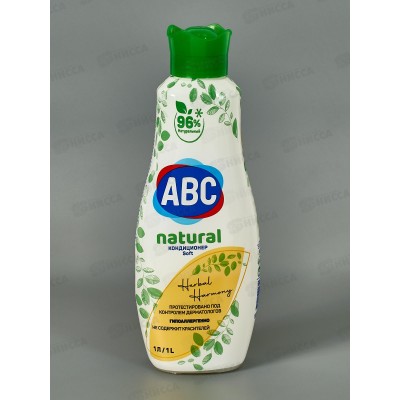 ABC Кондиционер для белья Натуральный Гармония трав 1л *12 ABC Кондиционер для белья Натуральный Гармония трав 1л *12