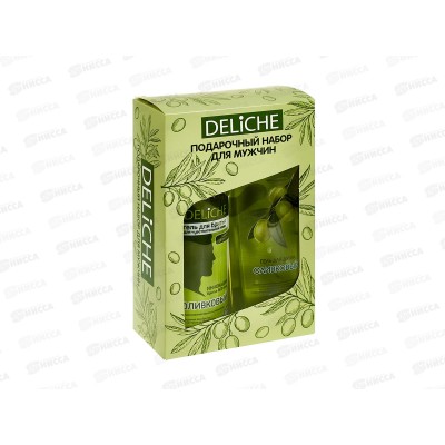 Набор подарочный DELICHE гель/бритья 500мл+гель д/душа ОЛИВКОВЫЙ 400мл *5 Набор подарочный DELICHE гель/бритья 500мл+гель д/душа ОЛИВКОВЫЙ 400мл *5