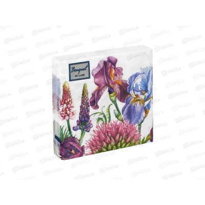 Салфетки 3сл 25л 24*24 Bouquet de Luxe Декоративные ирисы,25563*15