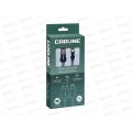 Кабель CARLINE USB-Lightning, тканевая оплетка, 1 метр, 2.1 Ампера