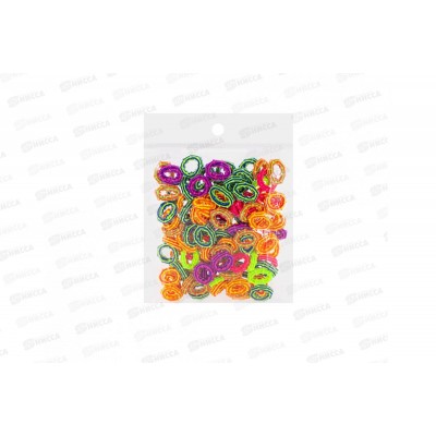 Резинки д/волос  Alingar d20,100шт,неон-полоска,AL12494