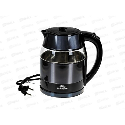 Чайник электрический DO-1267D 1800Вт 1,7л стекло металл, чернильные вс Чайник электрический DO-1267D 1800Вт 1,7л стекло металл, чернильные вс