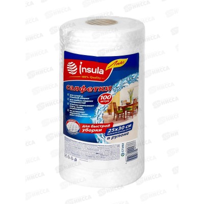 INSULA Люкс салфетки в рулоне 100шт *12