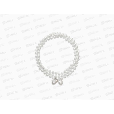 Бусы &quotНить жемчуга&quot №8 с подвесами, L=120см, белый в серебре 10936567