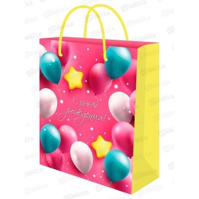 Пакет подарочный MI 26,4х32,7х8см Яркие шарики, ППК-7850  *12