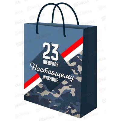 Пакет подарочный MI 26,4х32,7х8см (L) Настоящему мужчине ППК-7695*12