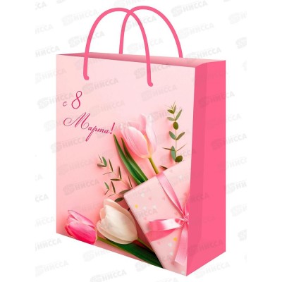 Пакет подарочный MI 18х23х8см (M) Весенние тюльпаны ППК-7685 *12