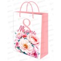 Пакет подарочный MI 22х32х11см 8 Марта, крафт, ППК-7680 *12