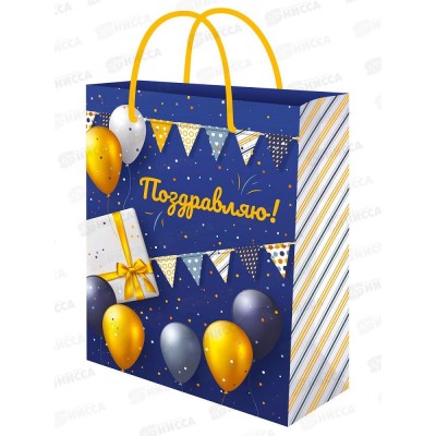 Пакет подарочный MI 26,4х32,7х8см (L) Воздушный праздник ППК-7847 *12