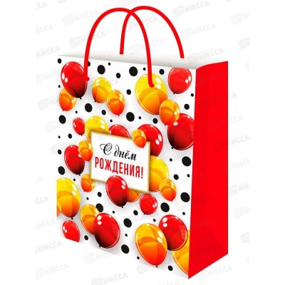 Пакет подарочный MI 26,4х32,7х8см (L) Глянцевые шары ППК-7852 *12