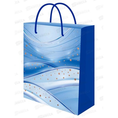 Пакет подарочный MI 26,4х32,7х8см Звездный шелк, ППК-7817 *12