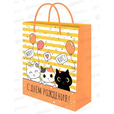 Пакет подарочный MI 26,4х32,7х8см Милая компания, ППК-7821 *12