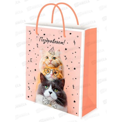 Пакет подарочный MI 26,4х32,7х8см Милые питомцы, ППК-7853 *12