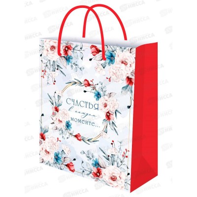 Пакет подарочный MI 26,4х32,7х8см Моменты счастья, ППК-7859 *12