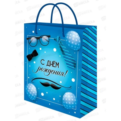 Пакет подарочный MI 26,4х32,7х8см Мужская компания, ППК-7836 *12