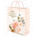 Пакет подарочный MI 26,4х32,7х8см Нежные розы, ППК-7827 *12