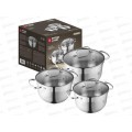 Набор посуды Stone Land SL04-004 6 предметов (2,9 3,9 5,1л) предметов нержавеющая сталь
