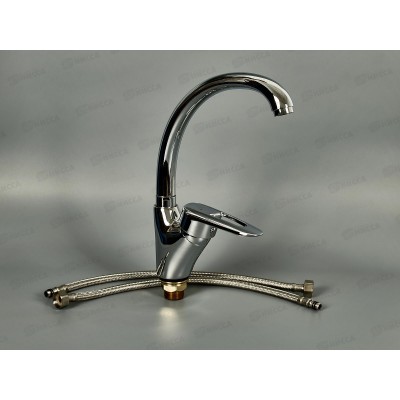 Смеситель д/кухни с гайкой, хром, EM4107-2  *10