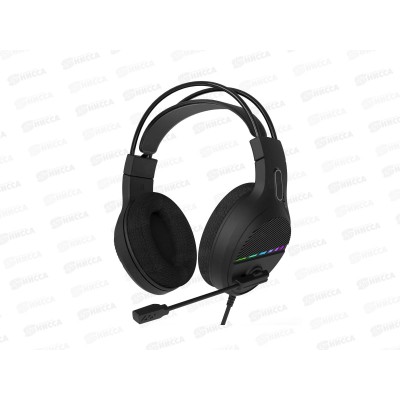 Гарнитура игровая Perfeo RGF AIR 1.8 м, разъем 3,5мм (4pin) и USB (LED), переходник, черная