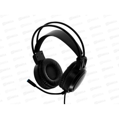 Гарнитура игровая Perfeo RGF EARTH 1.8м, разъем 3,5 мм (4 pin) и USB (LED), переходник, черная