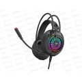 Гарнитура игровая Perfeo RGF WATER 1.8м, разъем 3,5 мм (4 pin) и USB (LED), переходник, черная