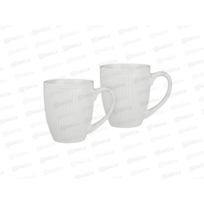 Набор кружек 2шт 380мл, белый рельеф MILLIMI фарфор, 806-209 г Набор кружек 2шт 380мл, белый рельеф MILLIMI фарфор, 806-209 г