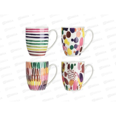 Кружка 330мл Абстракция, фарфор, 4 дизайна, MILLIMI, 806-278   г