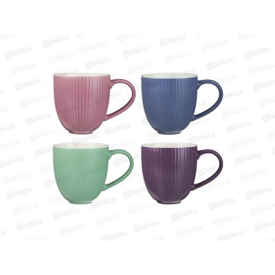 Кружка 370мл Пастель, фарфор, 4 цвета, MILLIMI, 806-364   г