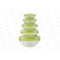 Набор салатников с крышкой 5шт стекло, оливковый MILLIMI 878-608 г