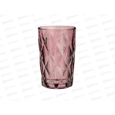 Стакан 350мл MILLIMI стекло, бордовый ромб, 878-638  г