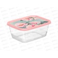 Контейнер 0,85л &quotСад пионов&quot прямоугольный розовый 223151608/04