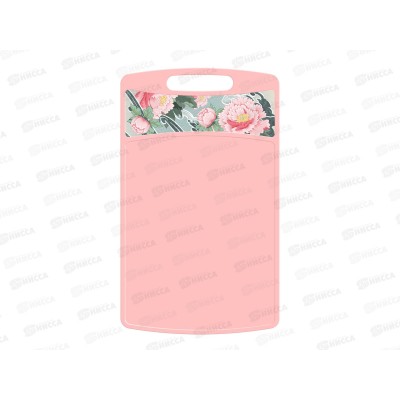 Доска раздел &quotBergamo&quot прямоуг 260*155*3,5мм &quotСад пионов&quot розовый 223152908/04