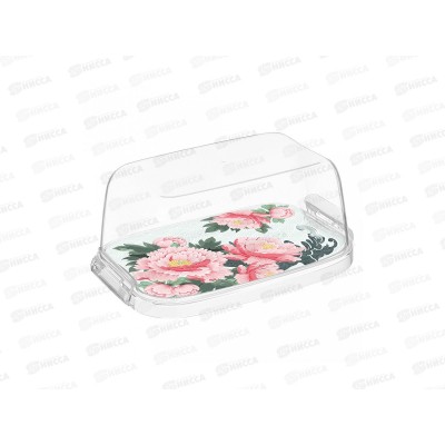 Масленка &quotBergamo&quot с декором &quotСад пионов&quot бесцвет. 223153201/00 *16