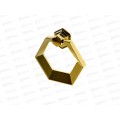 Ручка мебельная кнопка шестиугольник золото (066361)  Ж
