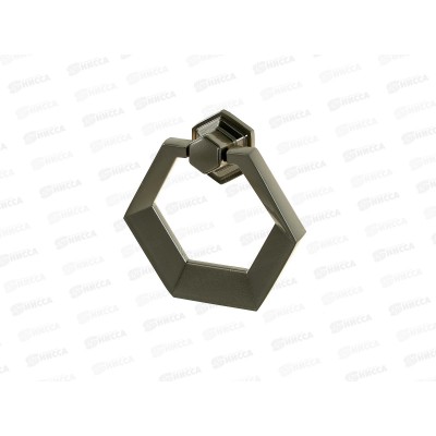 Ручка мебельная кнопка шестиугольник серый (066314)  Ж