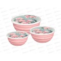Набор мисок &quotLatina&quot 3шт с/кр (1,1л+2,1л+3,2л) &quotСад пионов&quot розовый 223152508/04 *10
